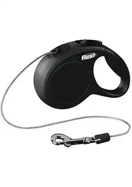 Flexi Yeni Classic Küçük 5 Metre Siyah Köpek Tasması Günlük Kullanım İçin Uygun