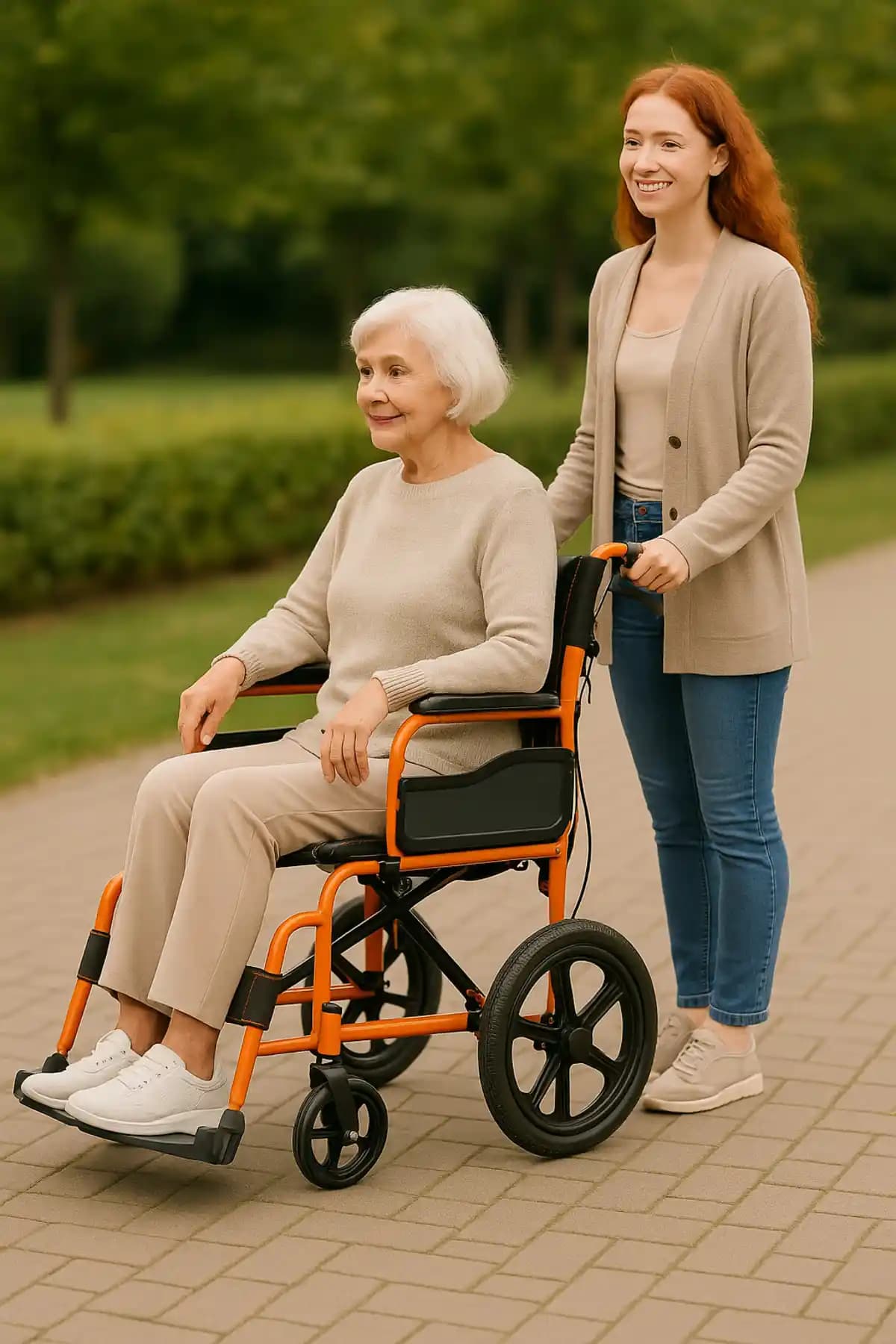 Güvenli ve Konforlu Hasta Transfer Sandalyesi Refakatçi Frenli Model W802 Türkiye Menşei