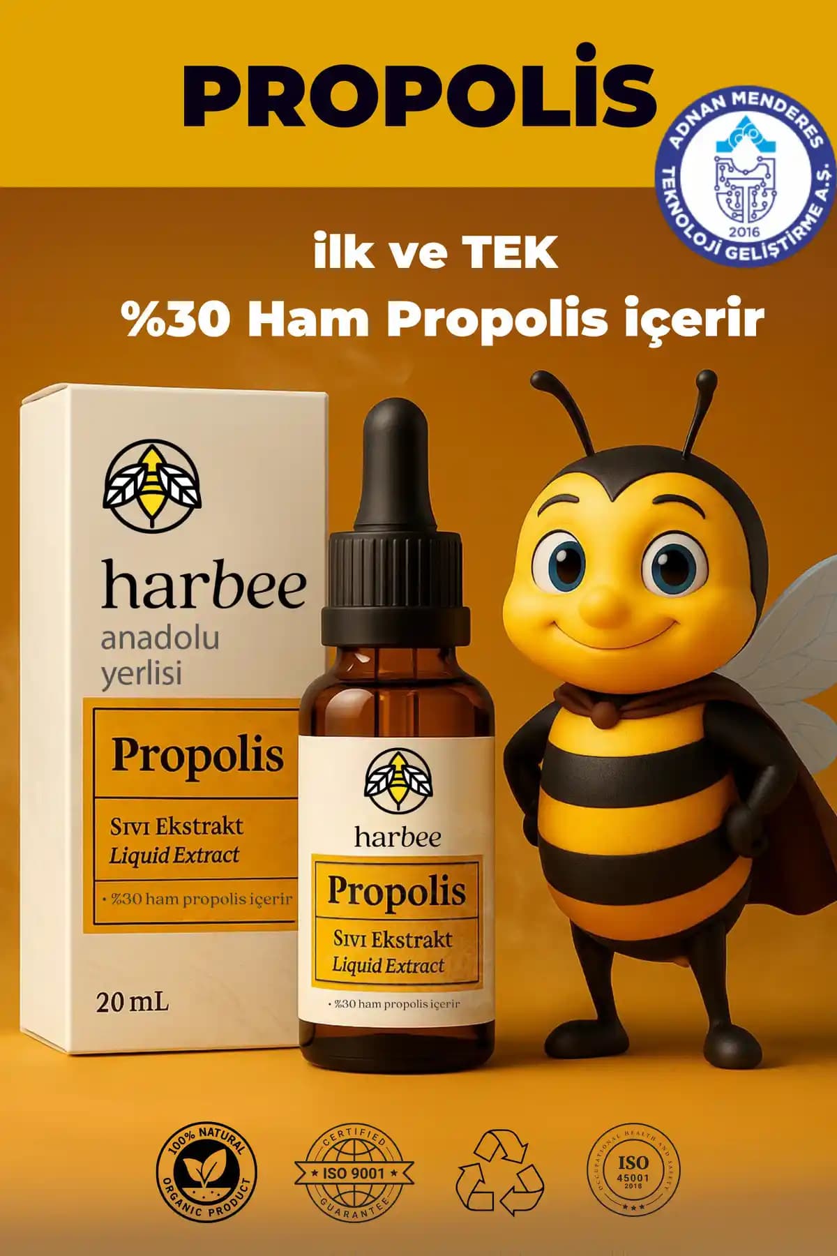 Har-Bee Propolis Damla 20ml Doğal Bağışıklık Güçlendirici Sağlık Destek Ürünü