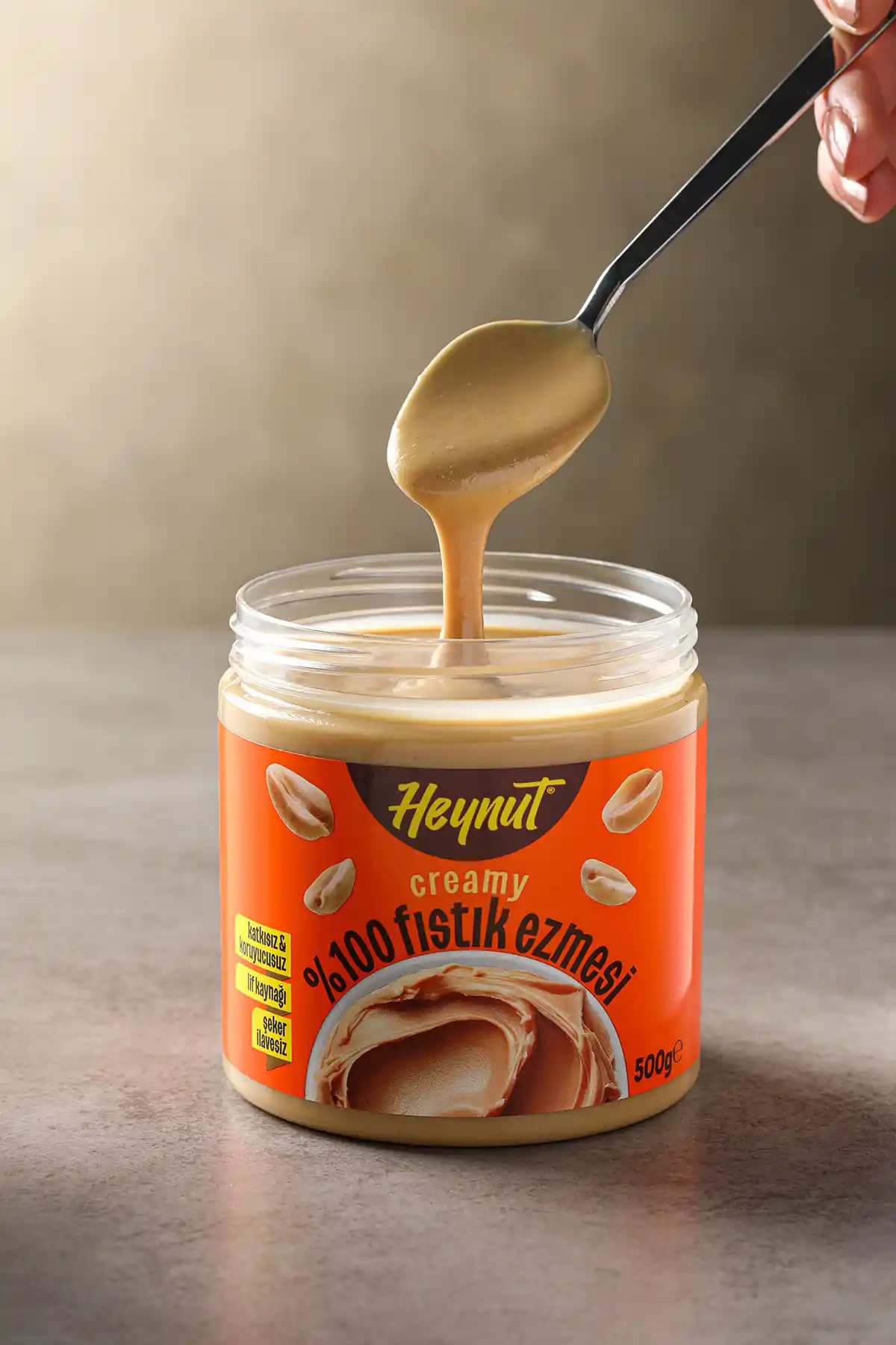 HEYNUT Şeker İlavesiz %100 Fıstık Ezmesi - Doğal ve Sağlıklı Beslenme İçin Uygun