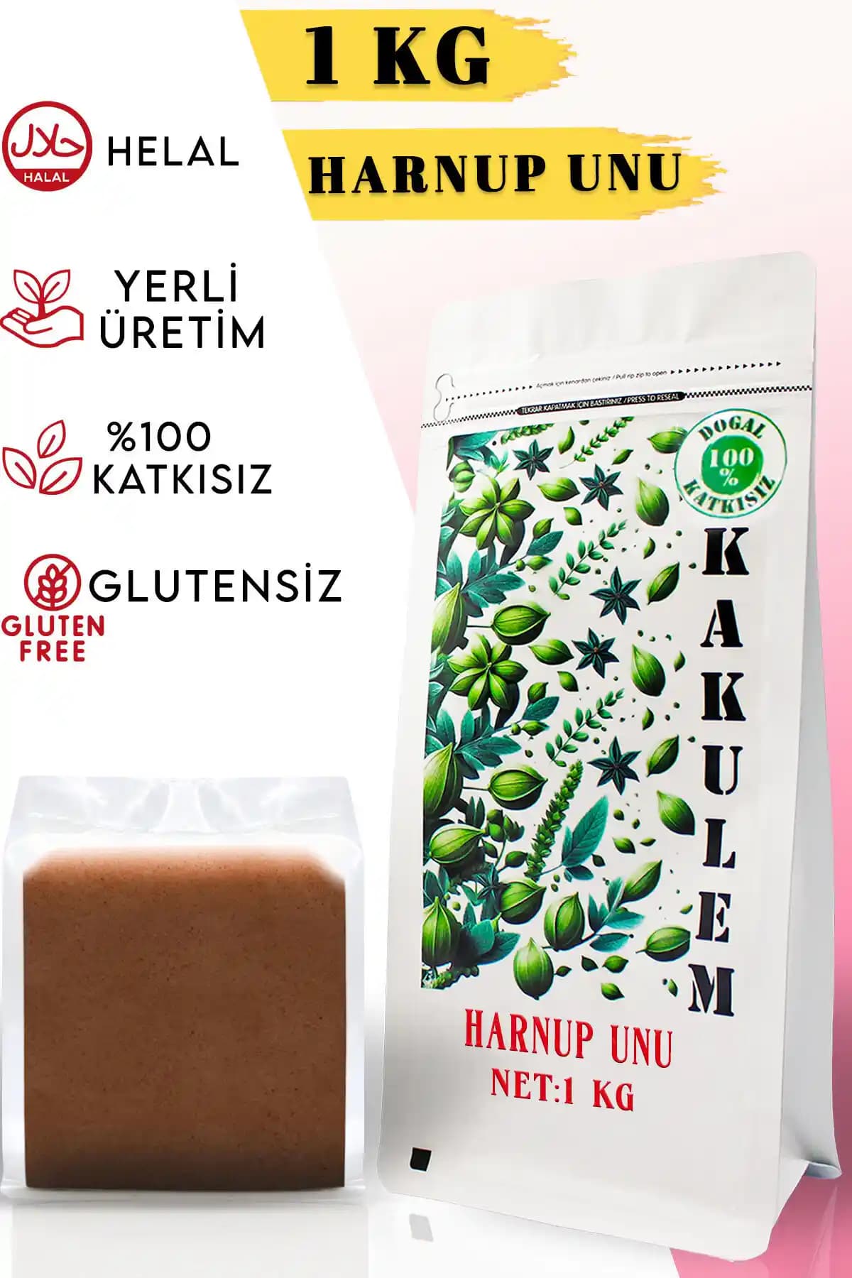 Kakulem GLUTENSİZ Sertifikalı Keçiboynuzu Tozu Unu Sağlıklı ve Doğal Alternatifler İçin Uygun