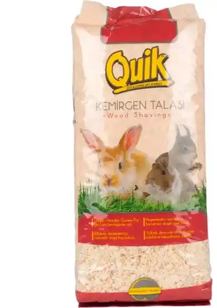 Kemirgenler İçin Doğal ve Güvenilir Zemin Çözümü Quik Kemirgen Talaşı 15 Lt