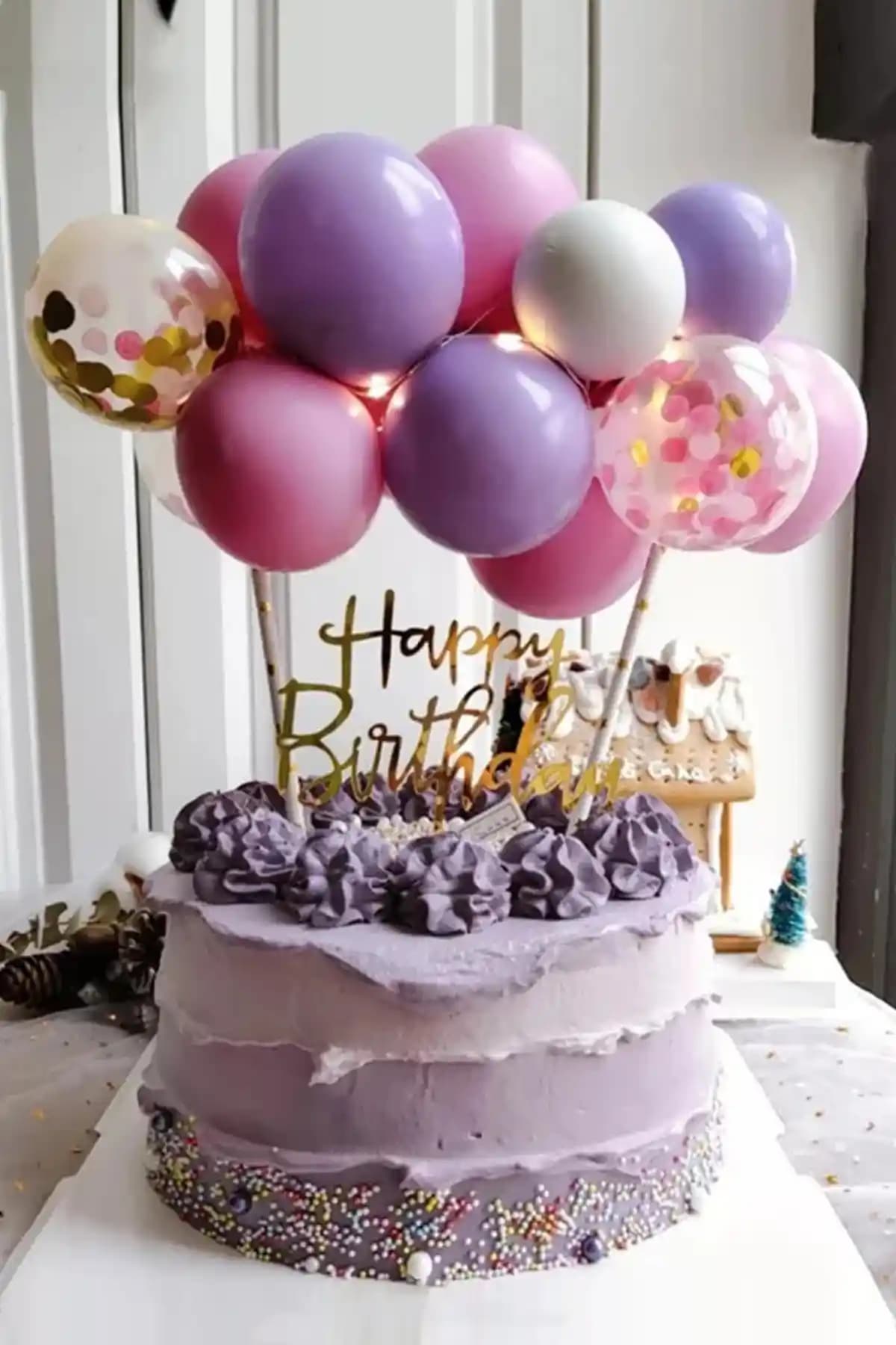 Le Mabelle Mor Pembe Balon Pasta Süsü: Renkli ve Sevimli Dekorasyon Seçeneği