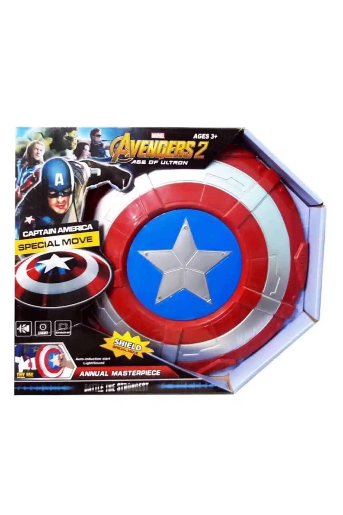 Matchbang Kaptan Amerika Sesli Işıklı Oyuncak Kalkanı Çocuklar İçin Güvenli ve Eğlenceli