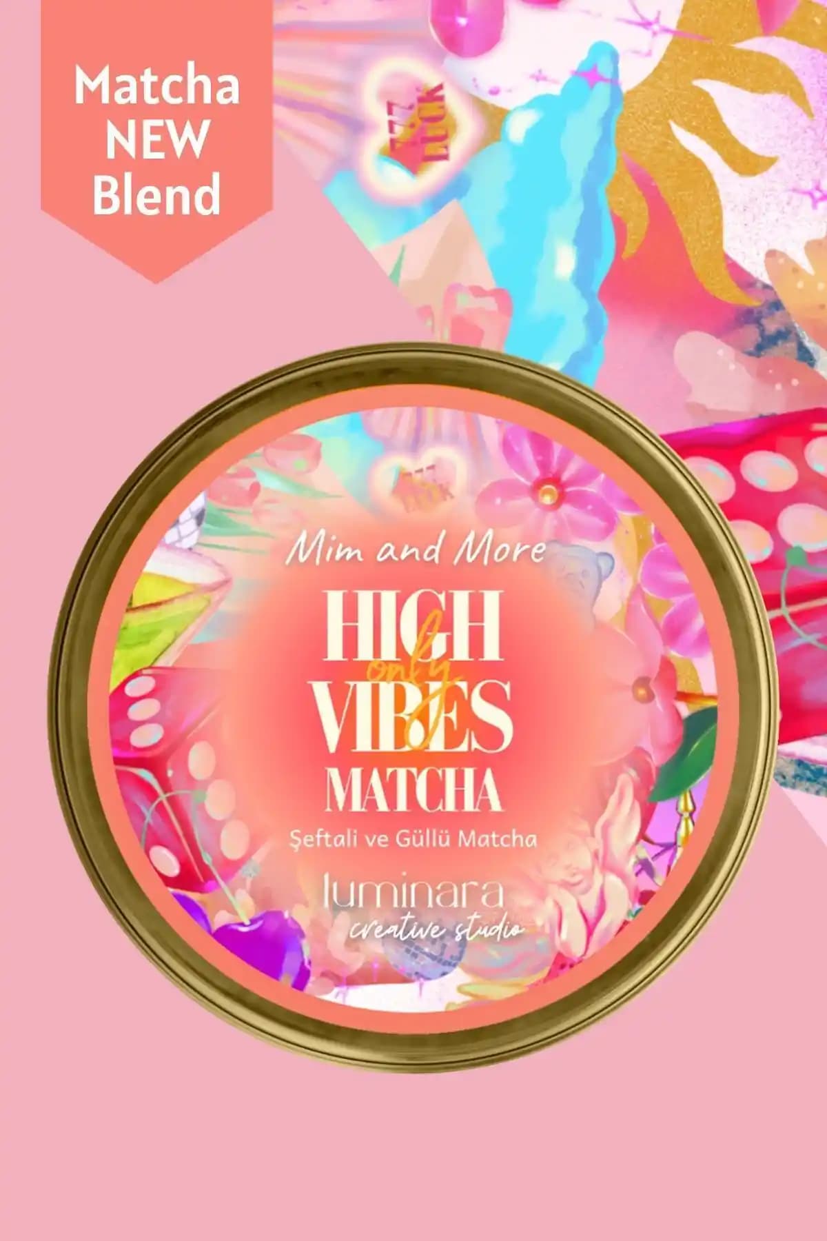 Mim and More High Vibes Only Matcha Gül ve Şeftali Aromasıyla Ferahlatıcı Deneyim