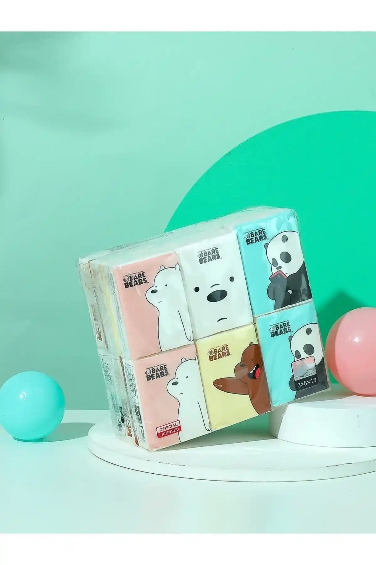 Miniso We Bare Bears Lisanslı Mini Cep Mendili: Çocuklar ve Gençler İçin Güvenli ve Dayanıklı Hijyen Çözümü