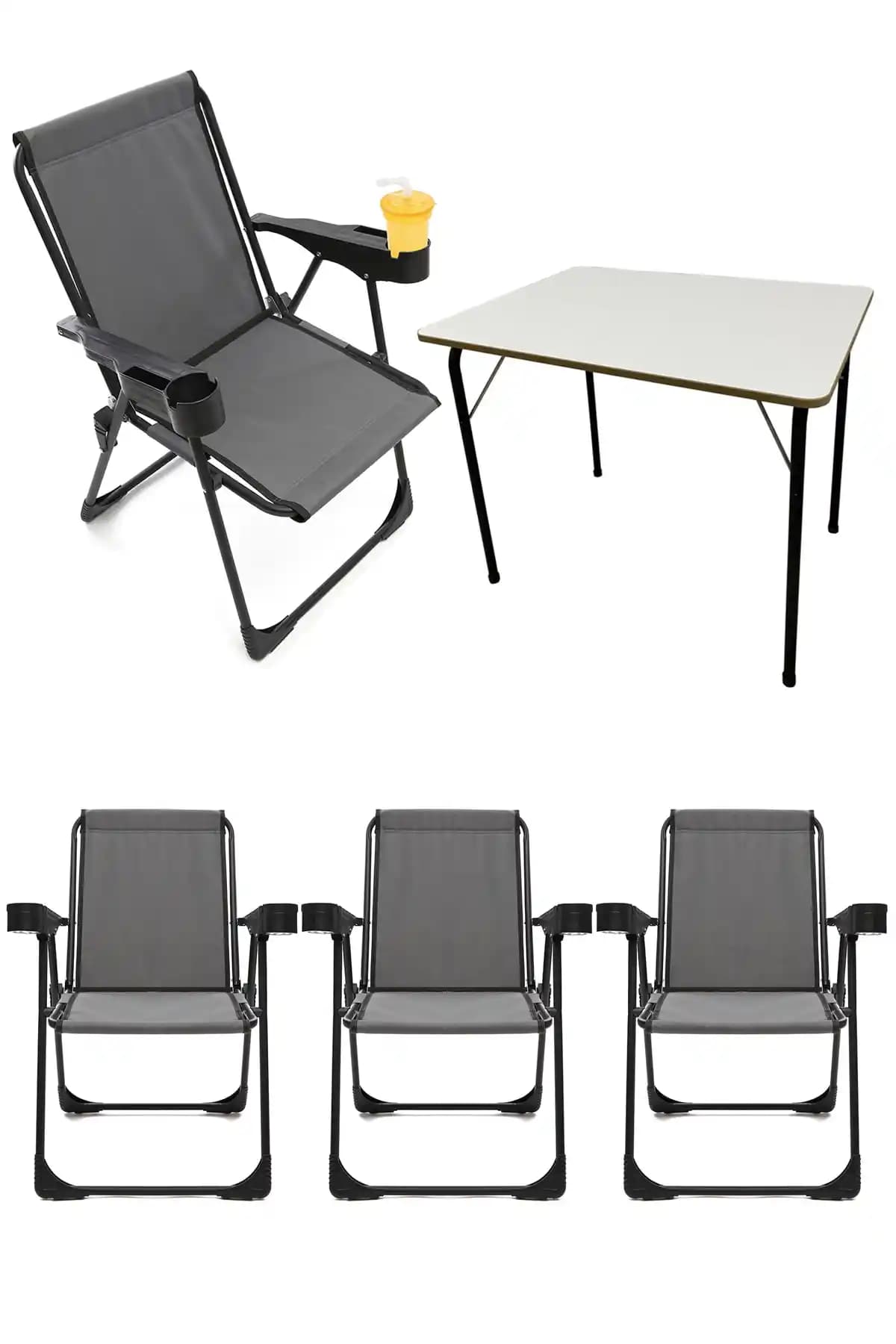 Moniev Silva 4'lü Kamp Sandalyesi ve Masa Seti: Dayanıklı ve Şık Dış Mekan Mobilyası