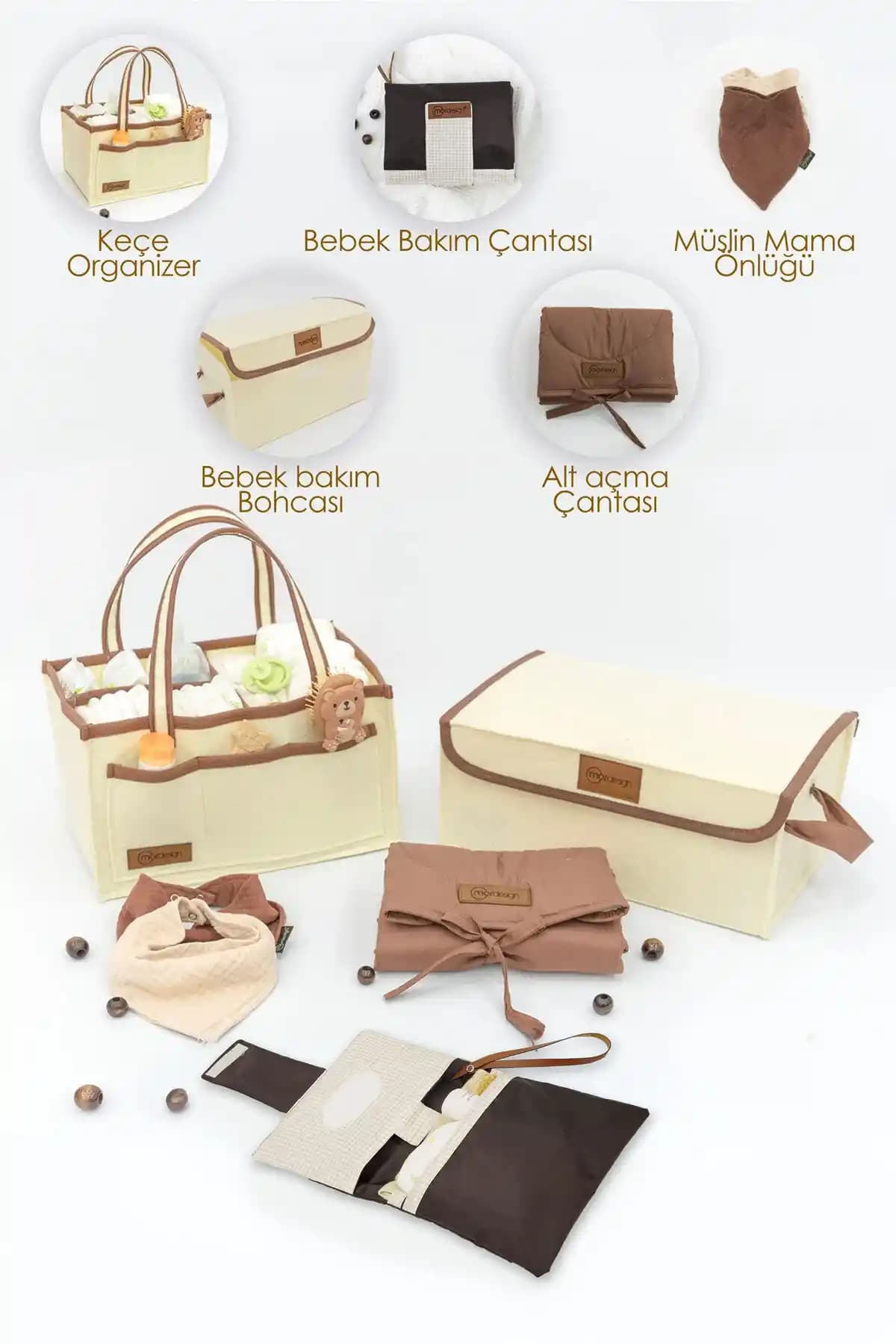 Mordesign Yenidoğan Bebek Bakım Çeyiz Seti Modern ve İşlevsel Bebek Bakım Çözümü