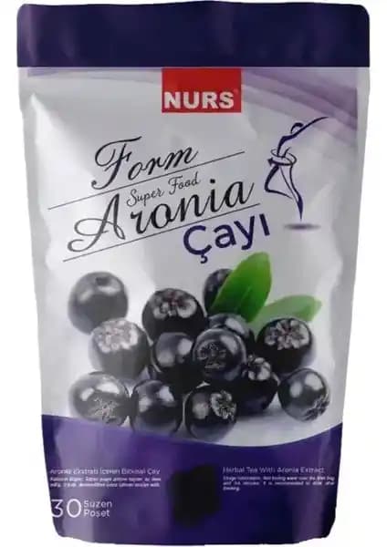 Nurs Form Aronia Çayı 30 Süzen Poşet Doğal Antioksidan Destekleyici Bitki Çayı