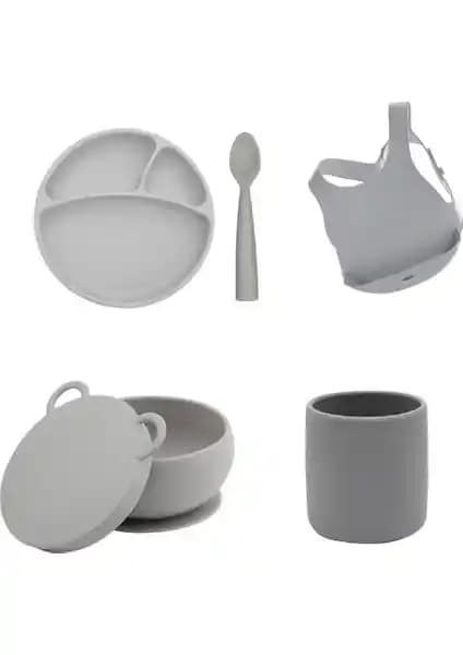 OiOi 5 Parça Önlüklü Bebek Beslenme Seti Güvenli ve Pratik Kullanım Özellikleri