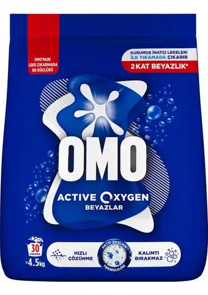 Omo Active Oxygen Beyaz Çamaşırlar İçin Toz Deterjanı: Güçlü Temizlik ve Parlaklık Sağlar