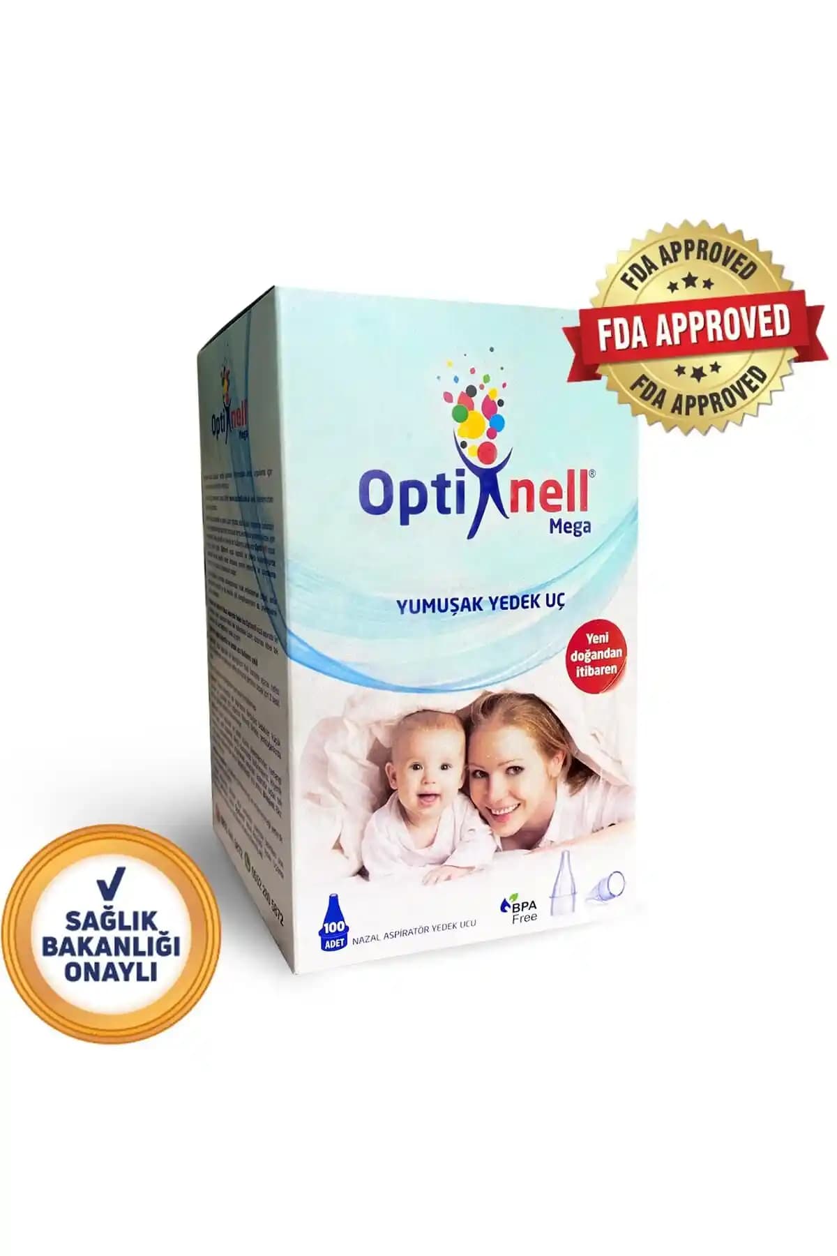 Optinell 100'lü Bebek Nazal Burun Aspiratör Yedek Uçları Güvenli ve Hijyenik Kullanım