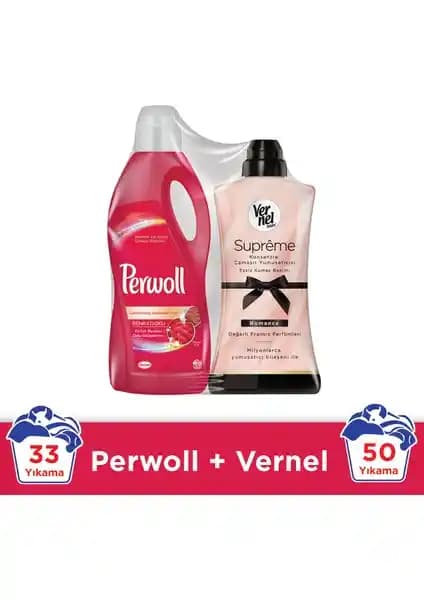 Perwoll Color ve Vernel Romance ile renkli kıyafetlerin bakımı ve hoş kokusu sağlanır