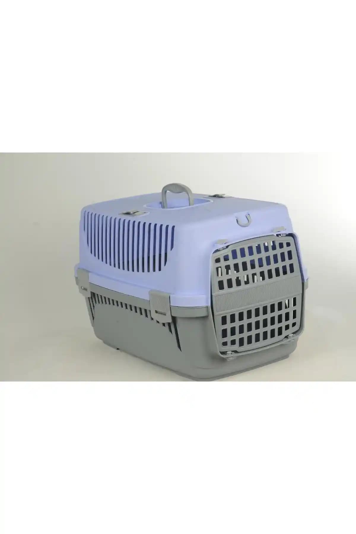 PlastArt Pet Taşıma Kafesi Büyük Boy No:2 Mavi - Dayanıklı ve Geniş Evcil Hayvan Kafesi