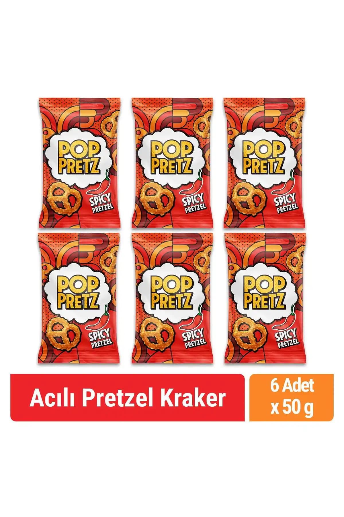 Poppretz Acılı Fiyonk Kraker: Türkiye Menşeli Baharatlı Çıtır Atıştırmalık