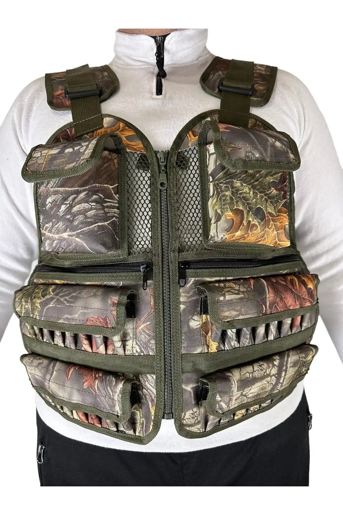 UYĞURCA Fileli Kolonlu Avcı Yeleği: Dayanıklı ve Fonksiyonel Açık Hava Giysisi