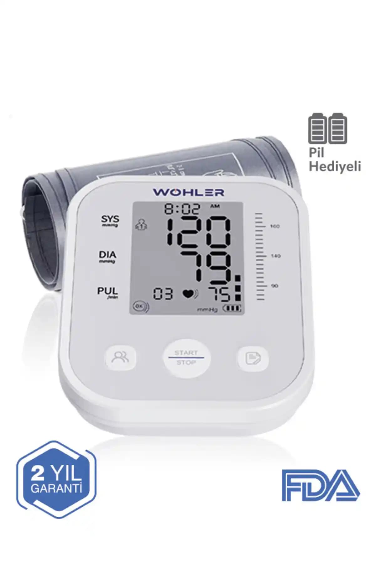 Wohler Üst Koldan Dijital Tansiyon Aleti Güvenilir ve Pratik Sağlık Takibi İçin Uygun