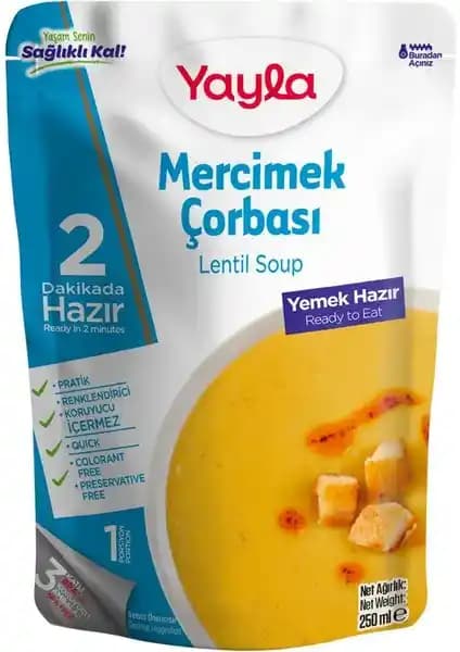 Yayla Yemek Hazır Mercimek Çorbası: Pratik ve Doğal Sağlıklı Öğün Seçeneği