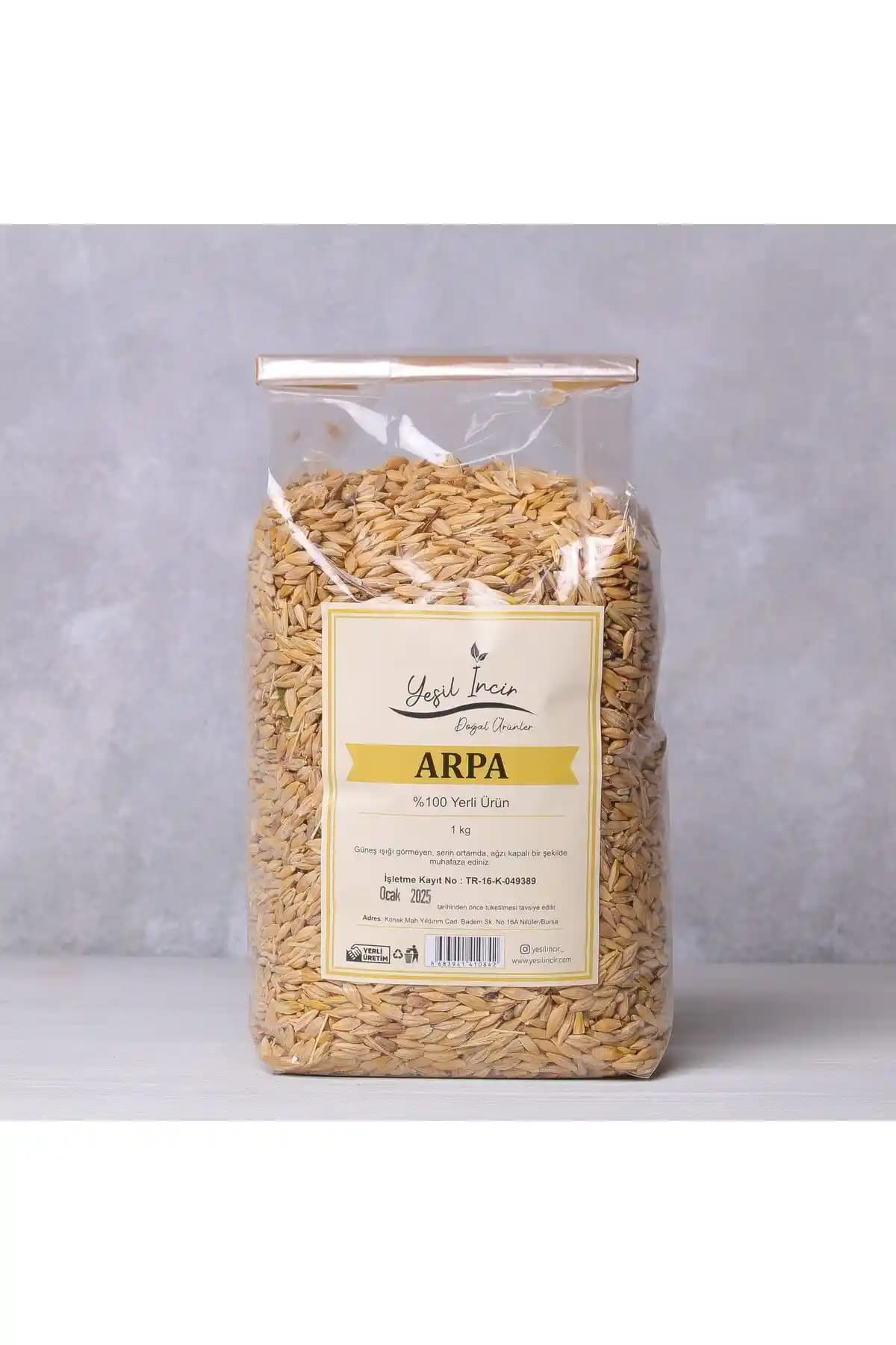 Yeşil İncir Kabuklu Arpa 1 kg Doğal ve Sağlıklı Bitkisel Destek Ürünü