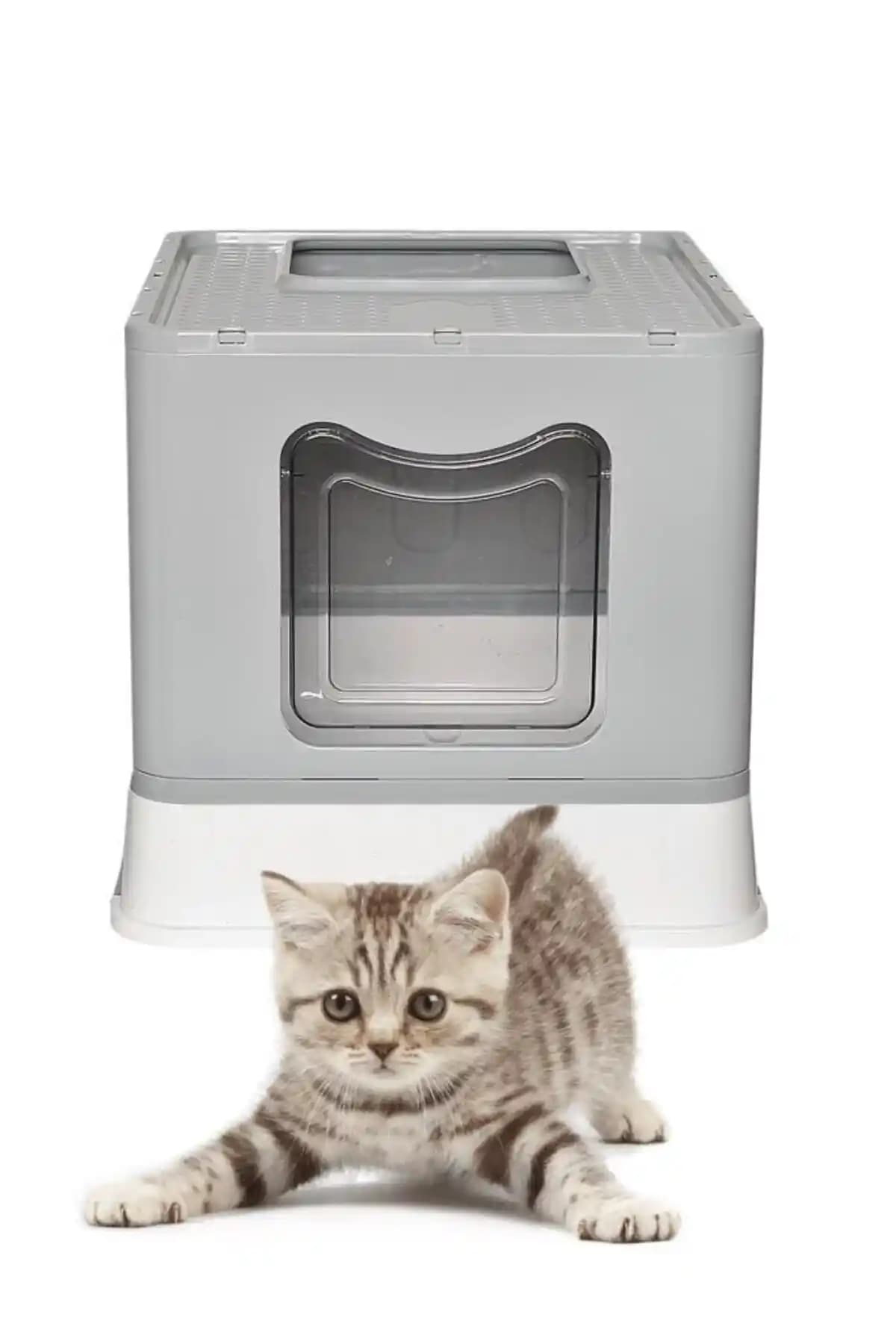 Yılzhane XXL Katlanabilir Çekmeceli Kedi Tuvaleti Geniş İç Hacim ve Kolay Temizlik Özelliğiyle