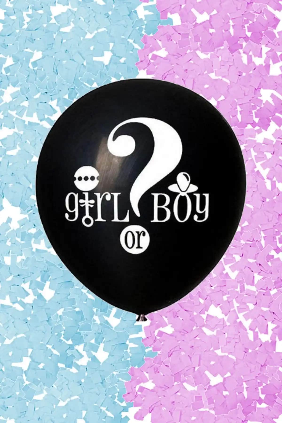 Parti Dolabı Büyük Girl Or Boy ve Siyah Soru İşaretli Balonların Karşılaştırması