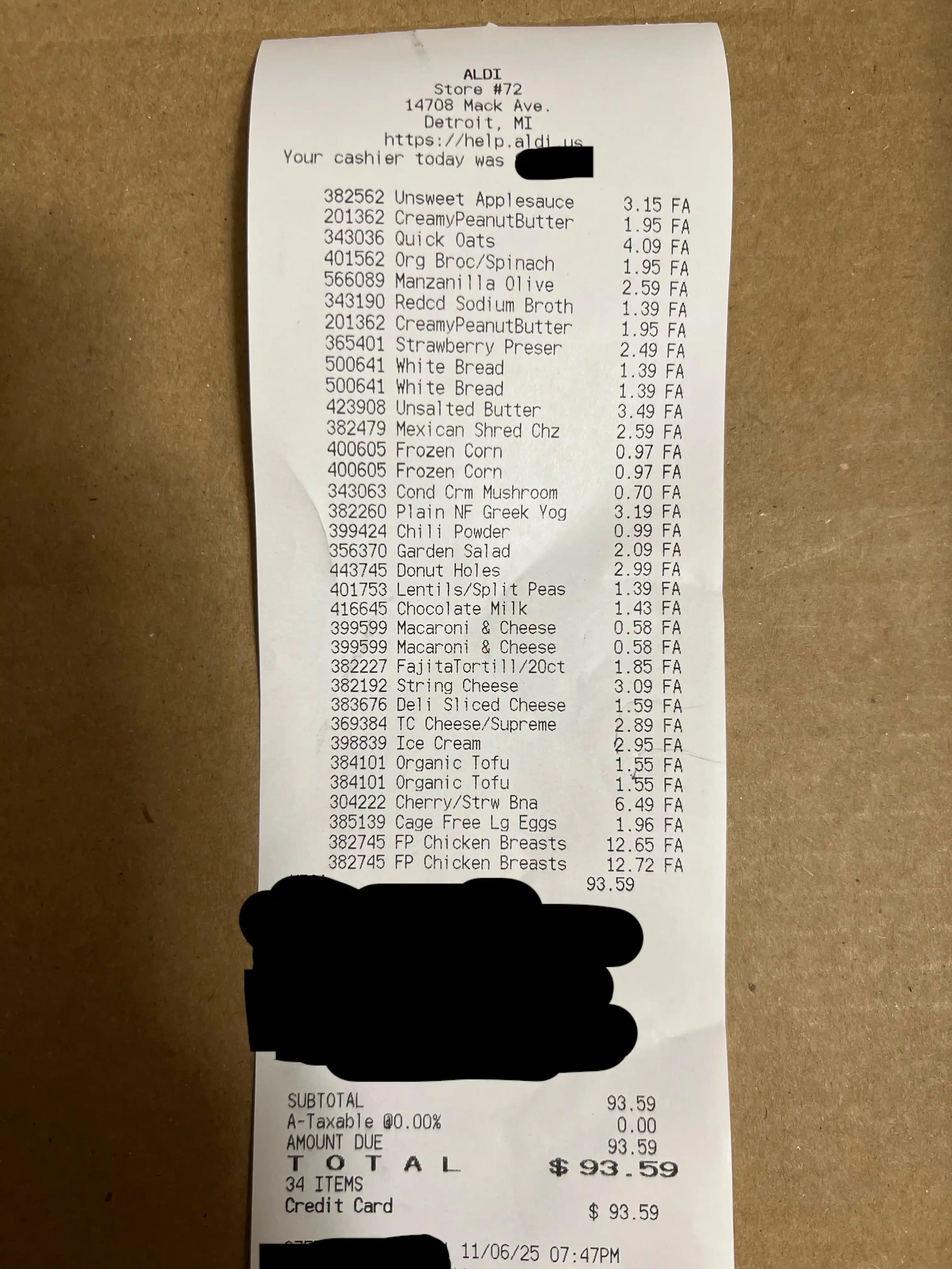 Detroit Michigan'da Aldi Marketinde 94 Dolarla Alışverişte Fiyat ve Ürün Analizi