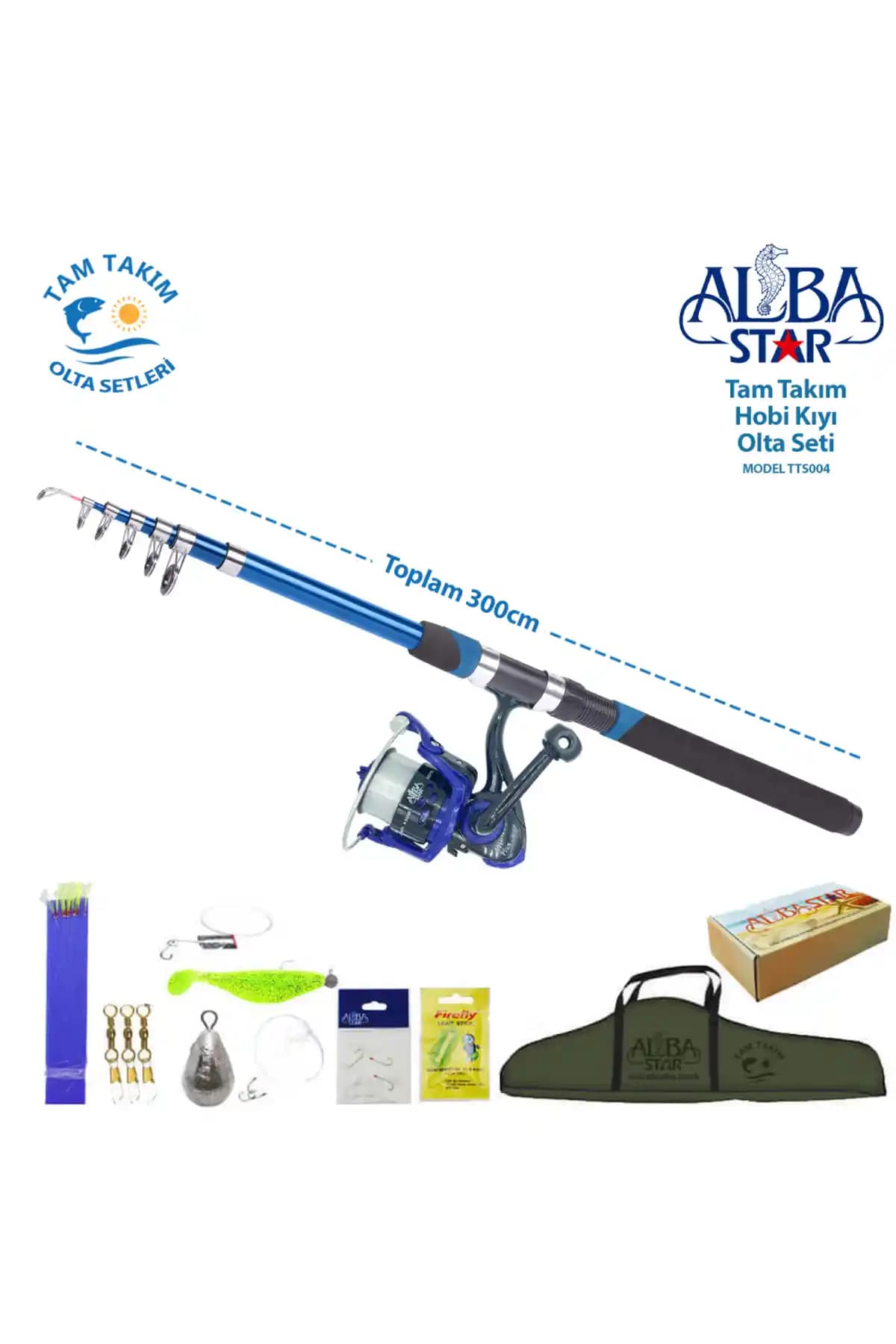 AlbaStar Tam Takım Hobi Kıyı Olta Seti İncelemesi: Dayanıklı ve Kullanışlı 300 cm Kamışlı Set