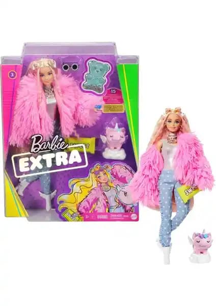 Barbie Extra Pembe Ceketli ve Unicorn Oyuncaklı Bebek: Moda ve Eğlenceyi Birleştiren Oyuncak