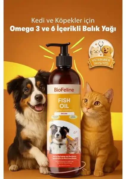 BioFeline Somon Yağı 200 ml: Kedi ve Köpekler İçin Omega-3 ve Omega-6 Destek Ürünü