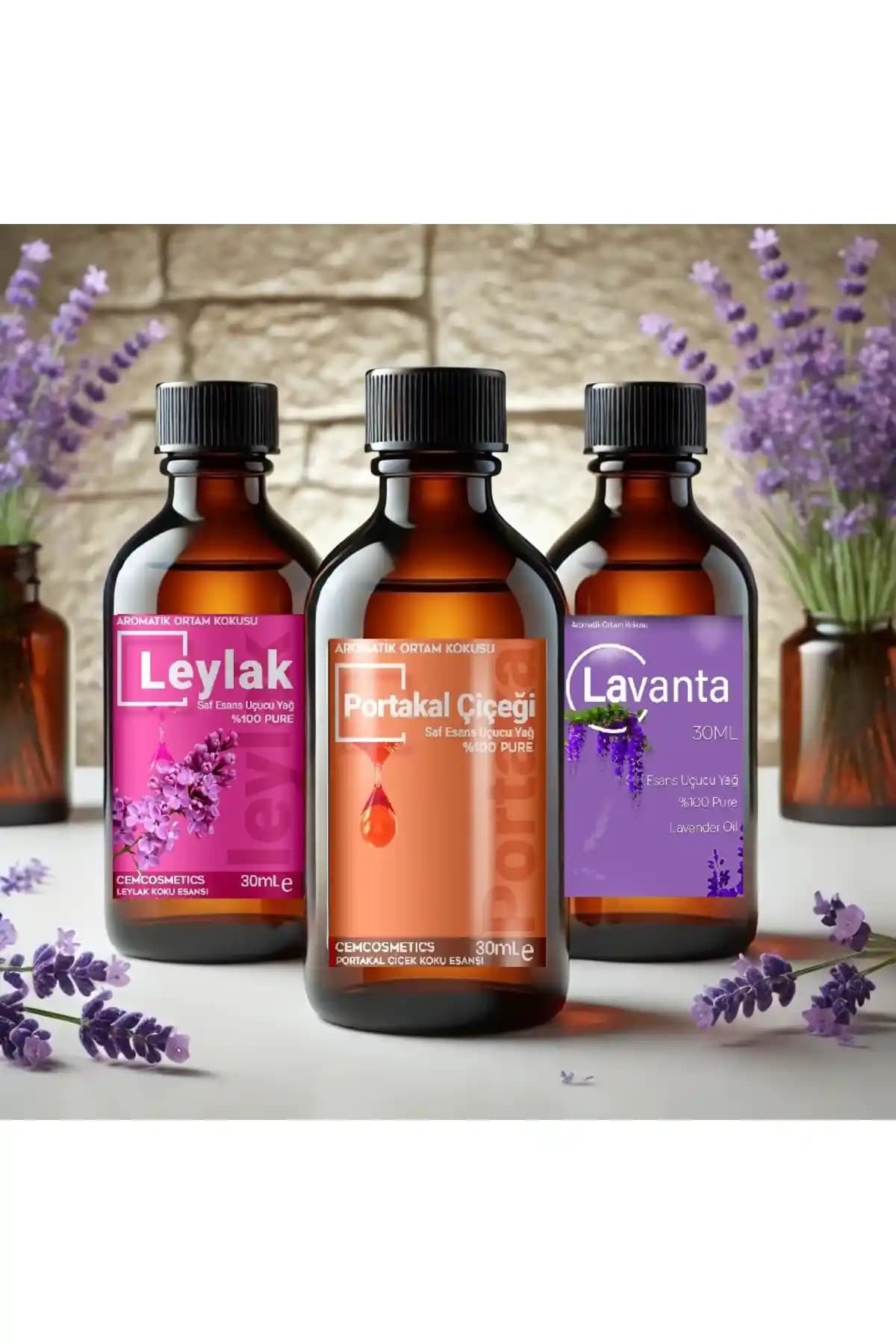 Cem Cosmetics Favori Çiçekler Oda Kokusu 3'lü Set %100 Doğal ve Saf Esansiyel Yağlar