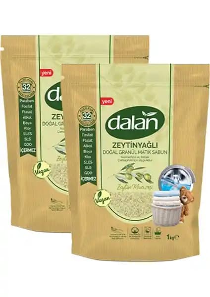 Dalan Granül Bebek Sabun Tozu 1000 gr 2'li: Doğal ve Hassas Bebek Çamaşırı Temizliği