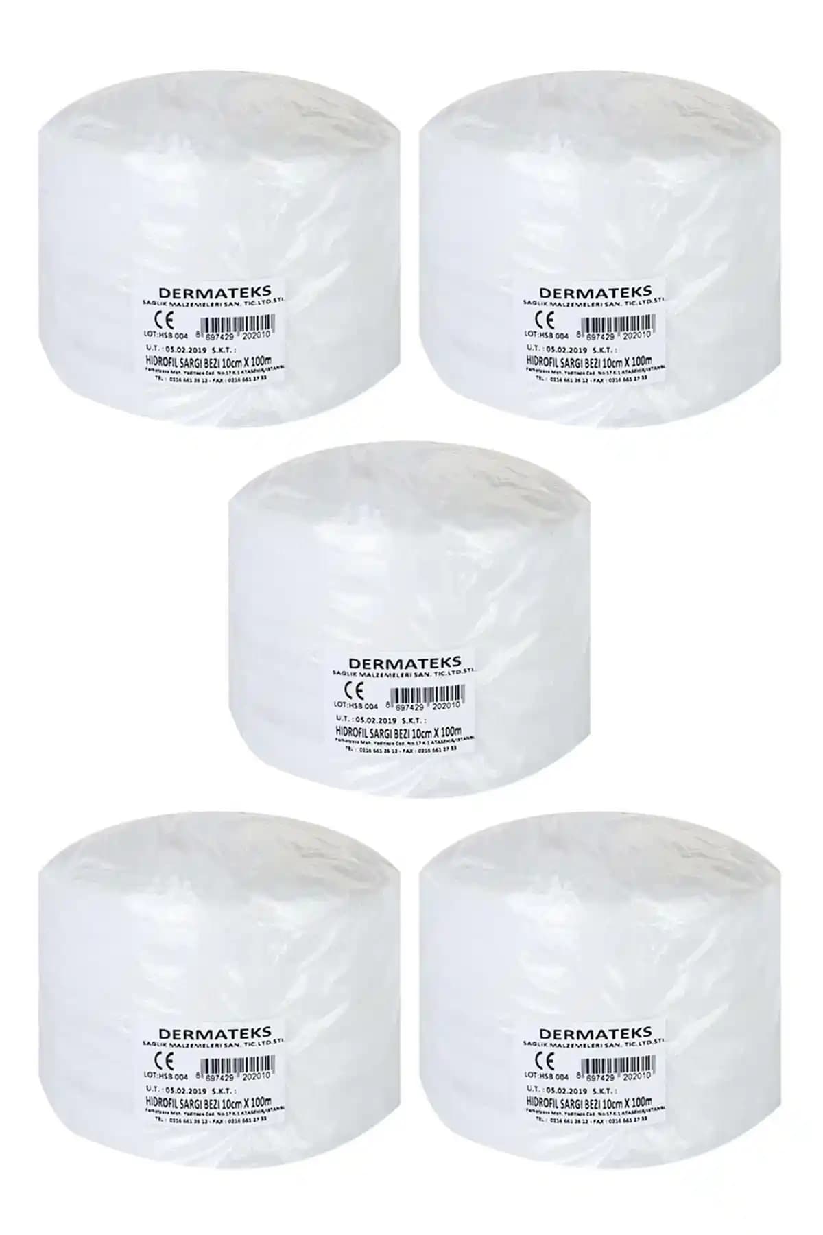 Dermateks 10 cm x 100 m Sargı Bezi 5'li Paket - Sağlıkta Güvenilir Destek