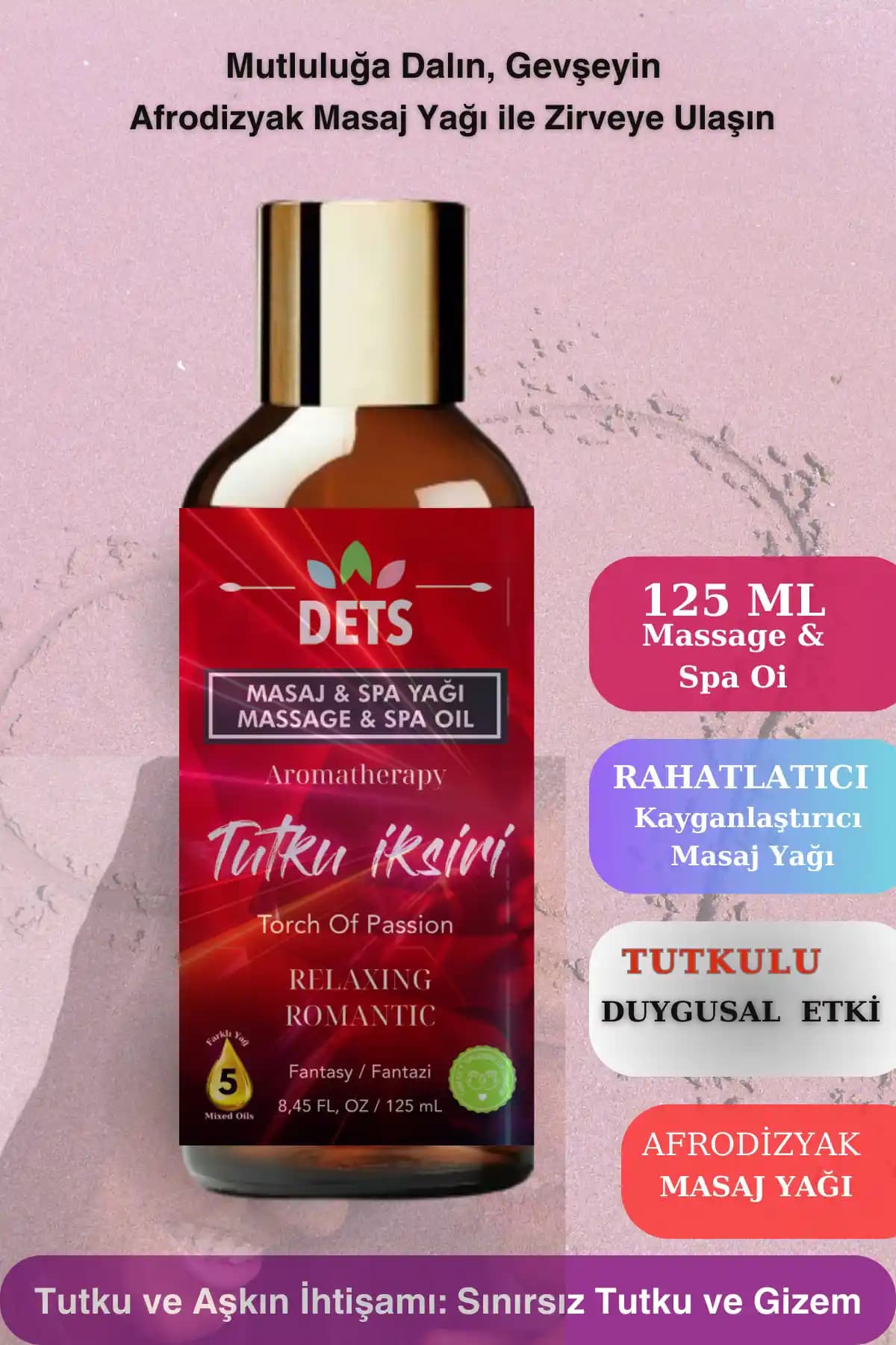 Dets Erotik Masaj Yağı: Ginseng Aromalı Nemlendirici ve Romantik Masaj Ürünü