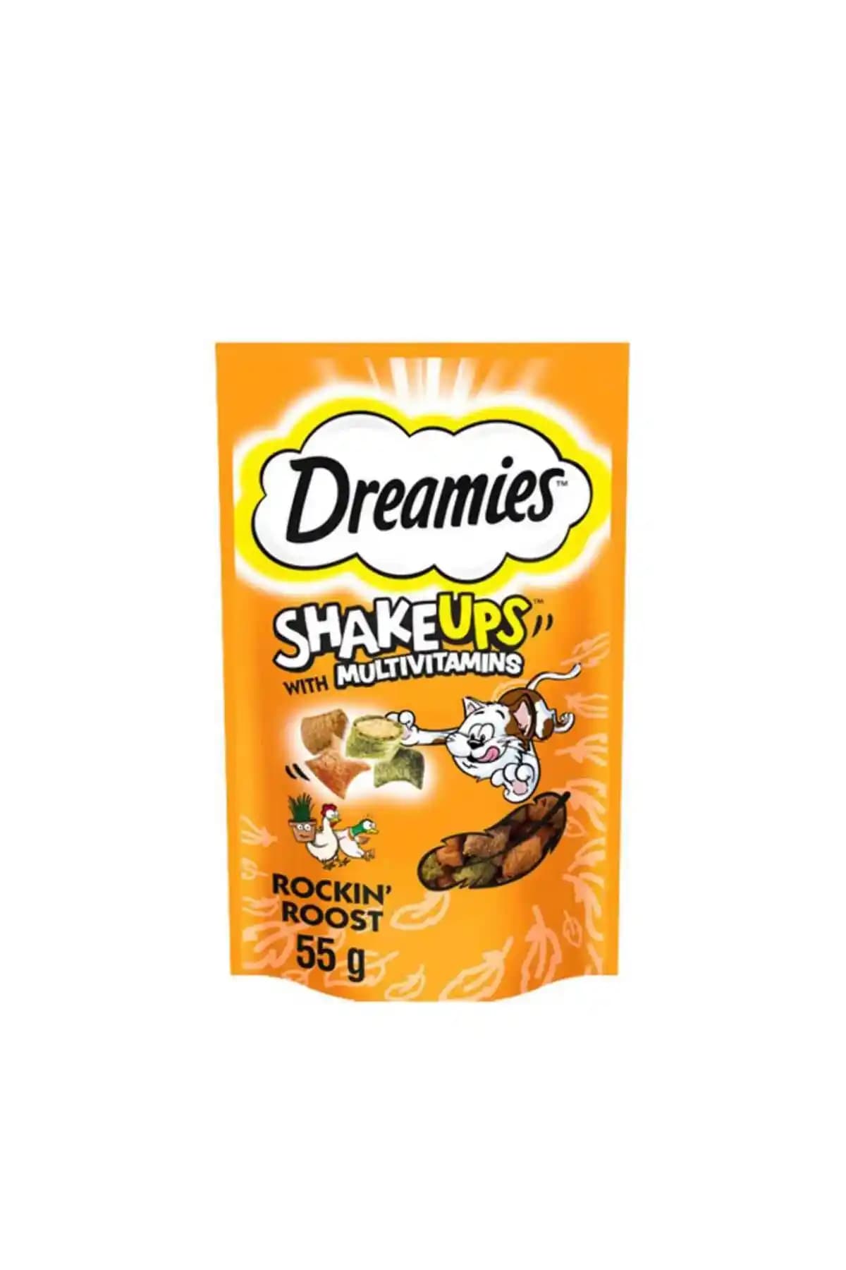 Dreamies ShakeUps Multivitaminli Kümes Hayvanlı Kedi Ödül Maması 55 gr - Sağlıklı ve Lezzetli