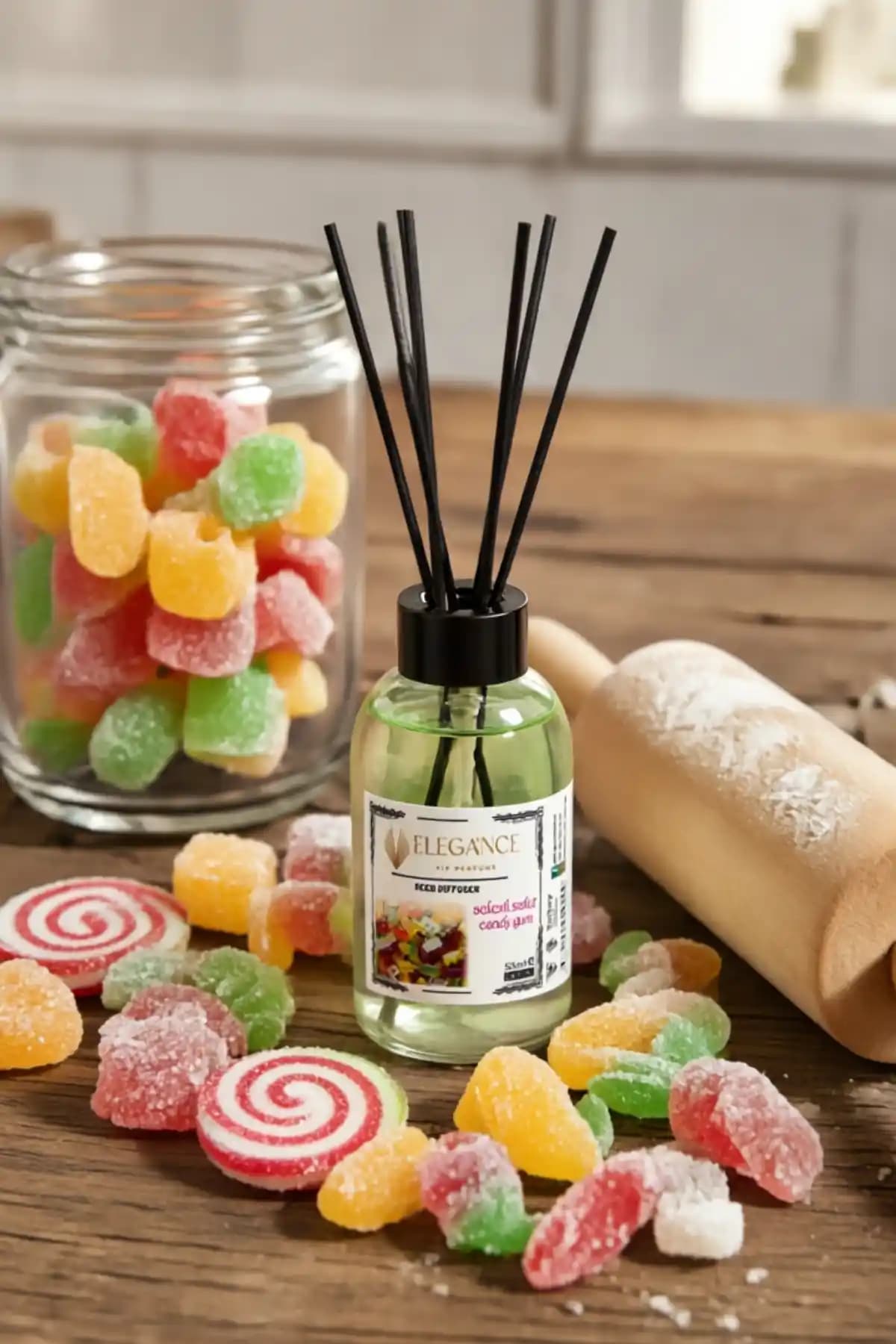 Elegance VIP Perfume Şekerli Sakız Reed Diffuser 55 ML - Kalıcı ve Estetik Oda Kokusu