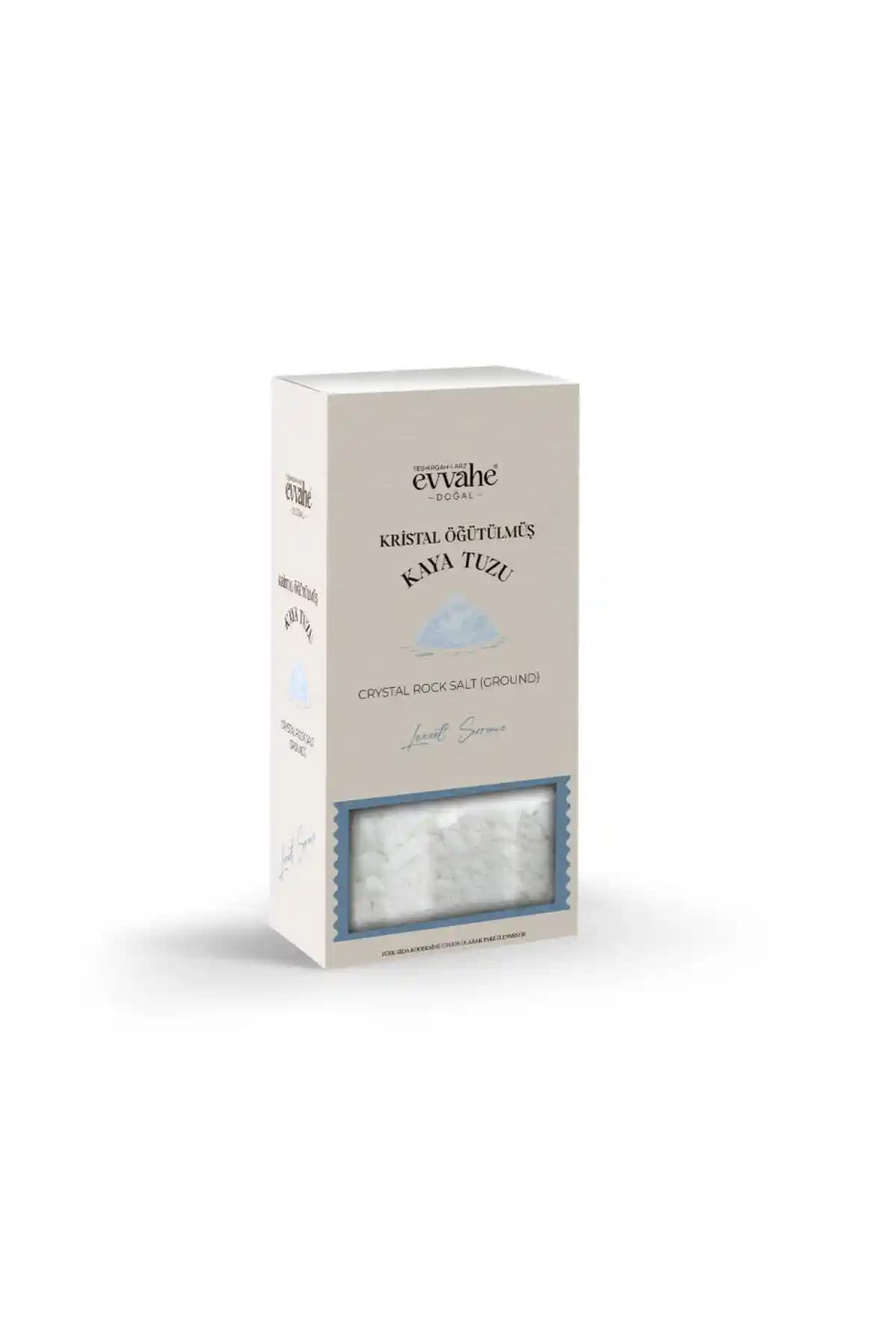 EVVAHE DOĞAL Kristal Öğütülmüş Kaya Tuzu 500gr - Doğal ve Katkısız Mutfak Tuzu