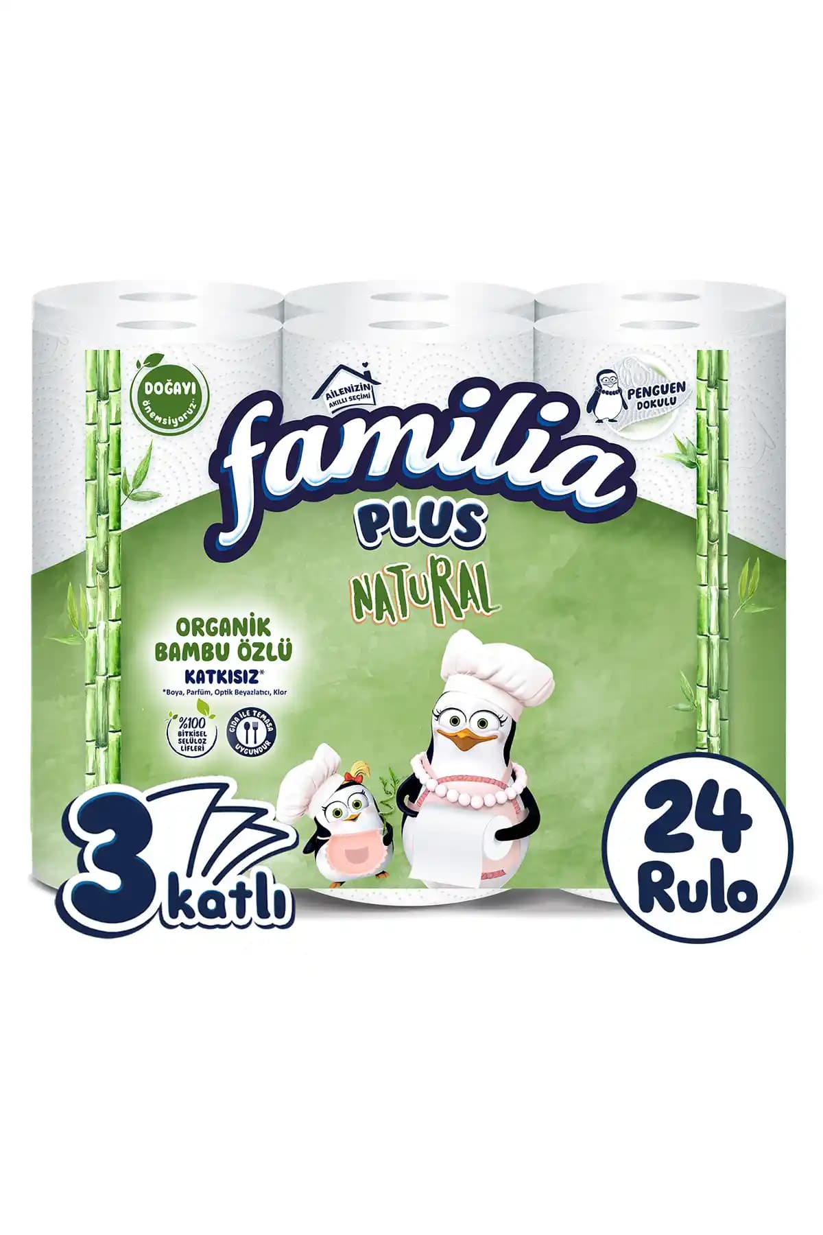 Familia Plus Natural Kağıt Havlu 24 Rulo: Doğal, Hipoalerjenik ve Çevre Dostu Temizlik
