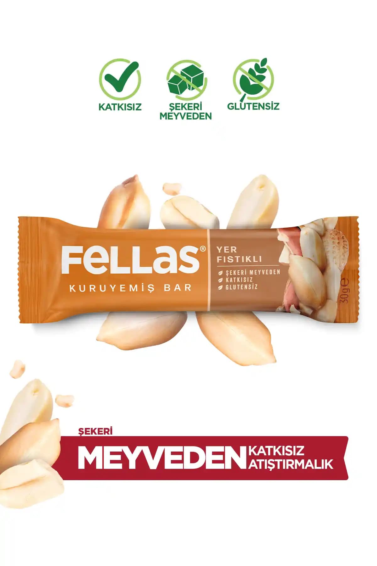 Fellas Yer Fıstıklı Kuruyemişli Bar: Doğal, Glutensiz ve Yüksek Proteinli Sağlıklı Atıştırmalık