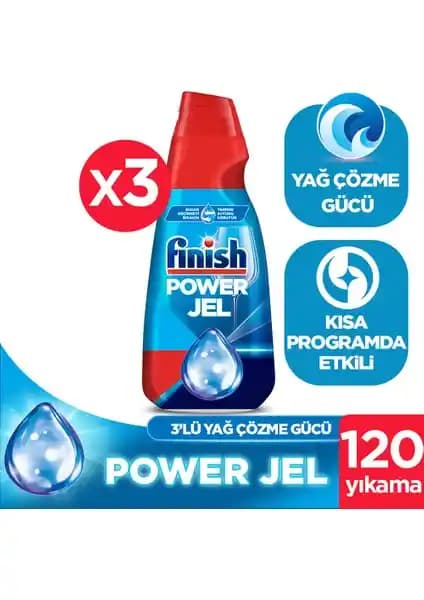 Finish Bulaşık Makinesi Deterjanı Jel 1000 ml x 3: Yoğun Temizlik ve Enerji Tasarrufu