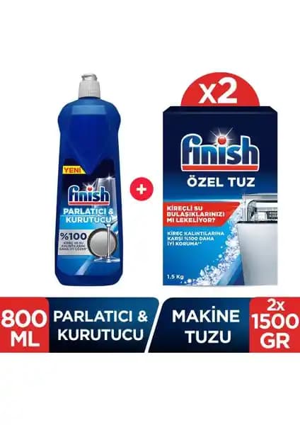 Finish Bulaşık Makinesi Özel Tuz ve Parlatıcı & Kurutucu Seti ile Üstün Temizlik ve Bakım
