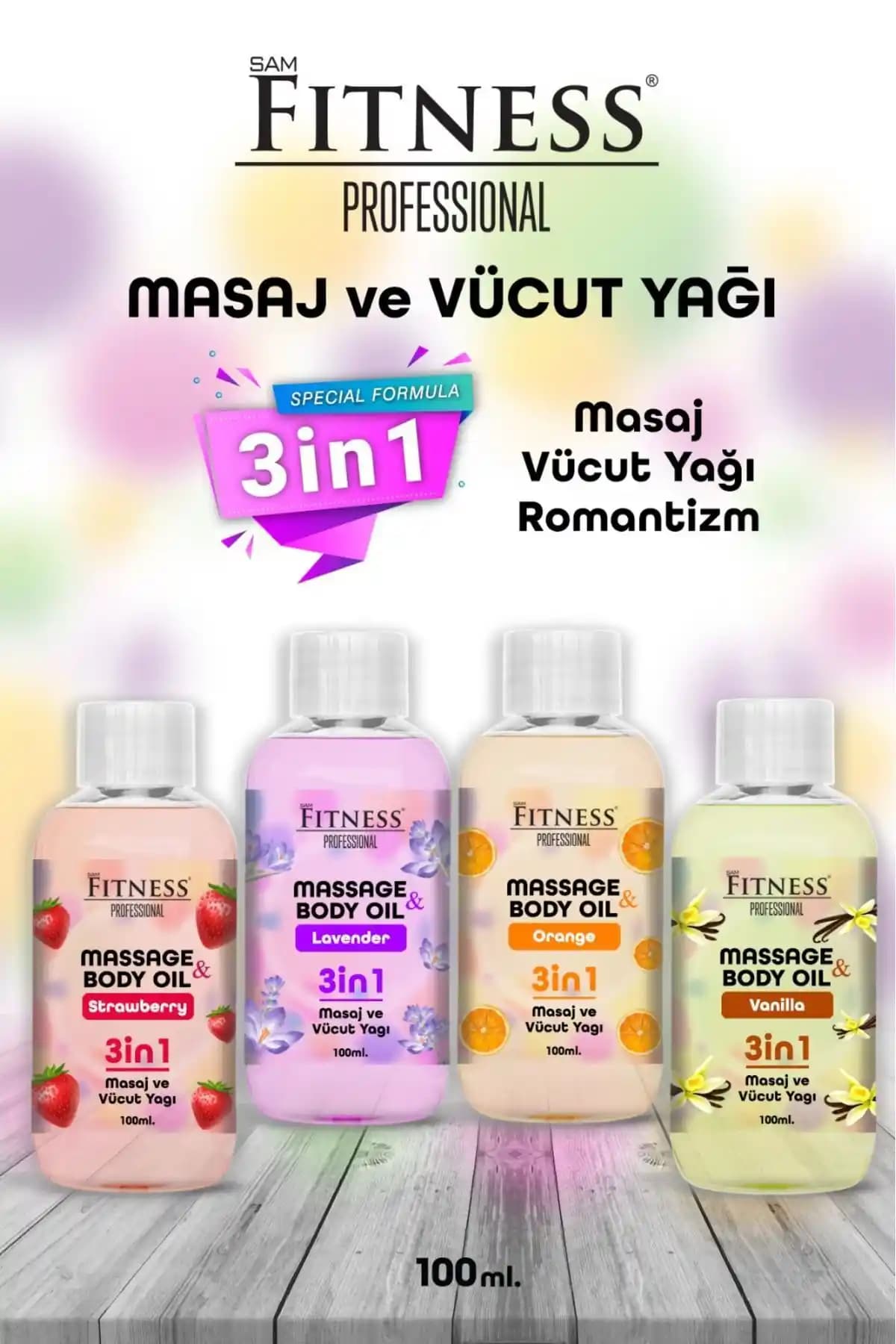 Fitness Professional Aromaterapi Masaj ve Vücut Yağı Seti Çiftlere Özel Rahatlatıcı Bakım