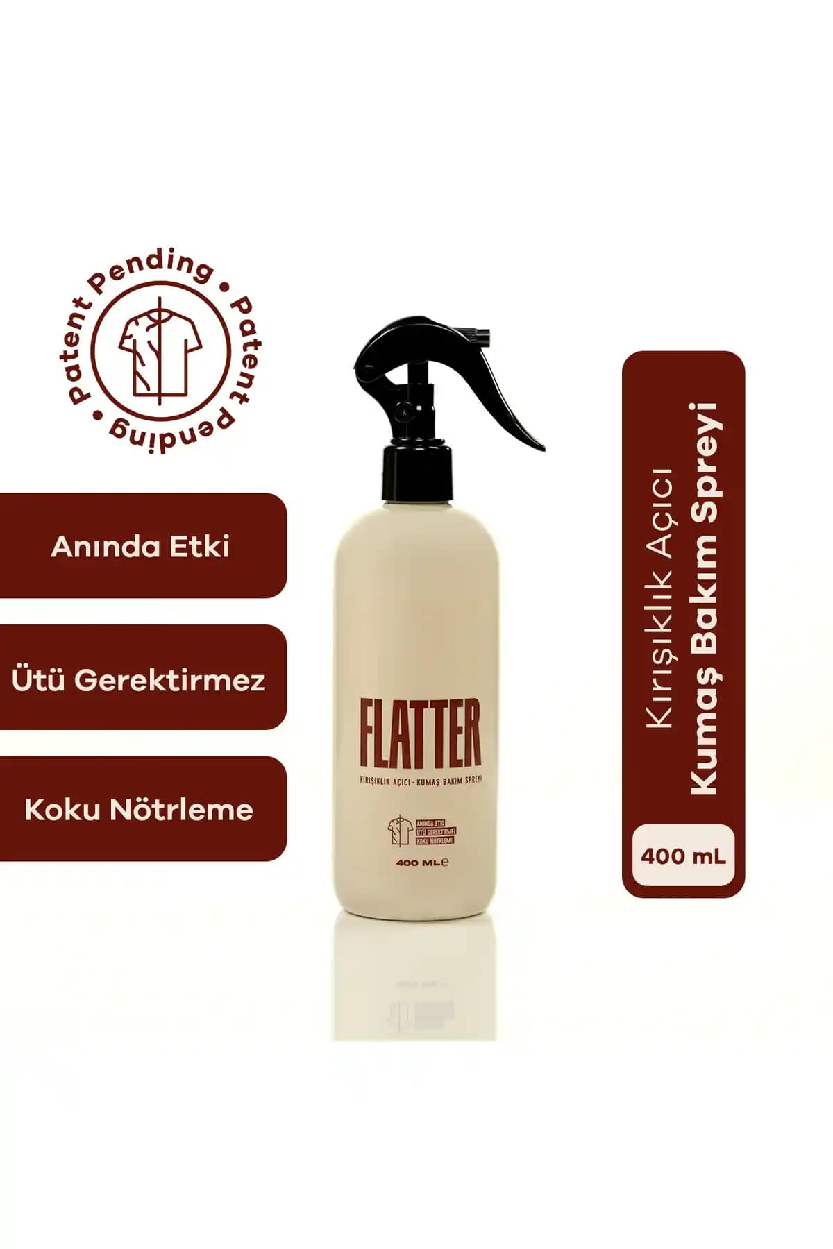 Flatter Kırışıklık Açıcı & Kumaş Bakım Spreyi: Ütüsüz Pratik Giysi Bakımı