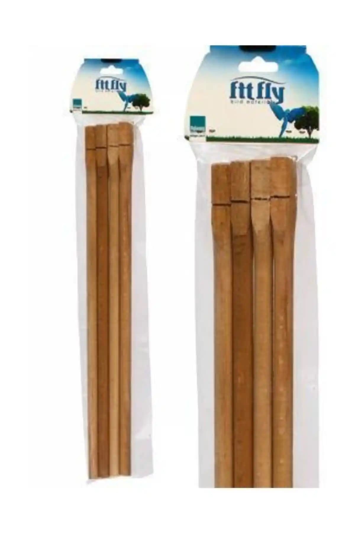 Genel Markalar Fıt Fly Tahta Tünek 4'lü 40 Cm - Doğal ve Dayanıklı Kuş Tüneği