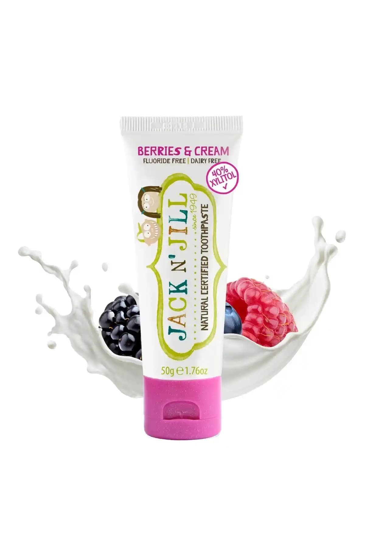 Jack N Jill Doğal Sertifikalı Çocuk Diş Macunu Orman Meyvesi ve Krema Aromalı 50g