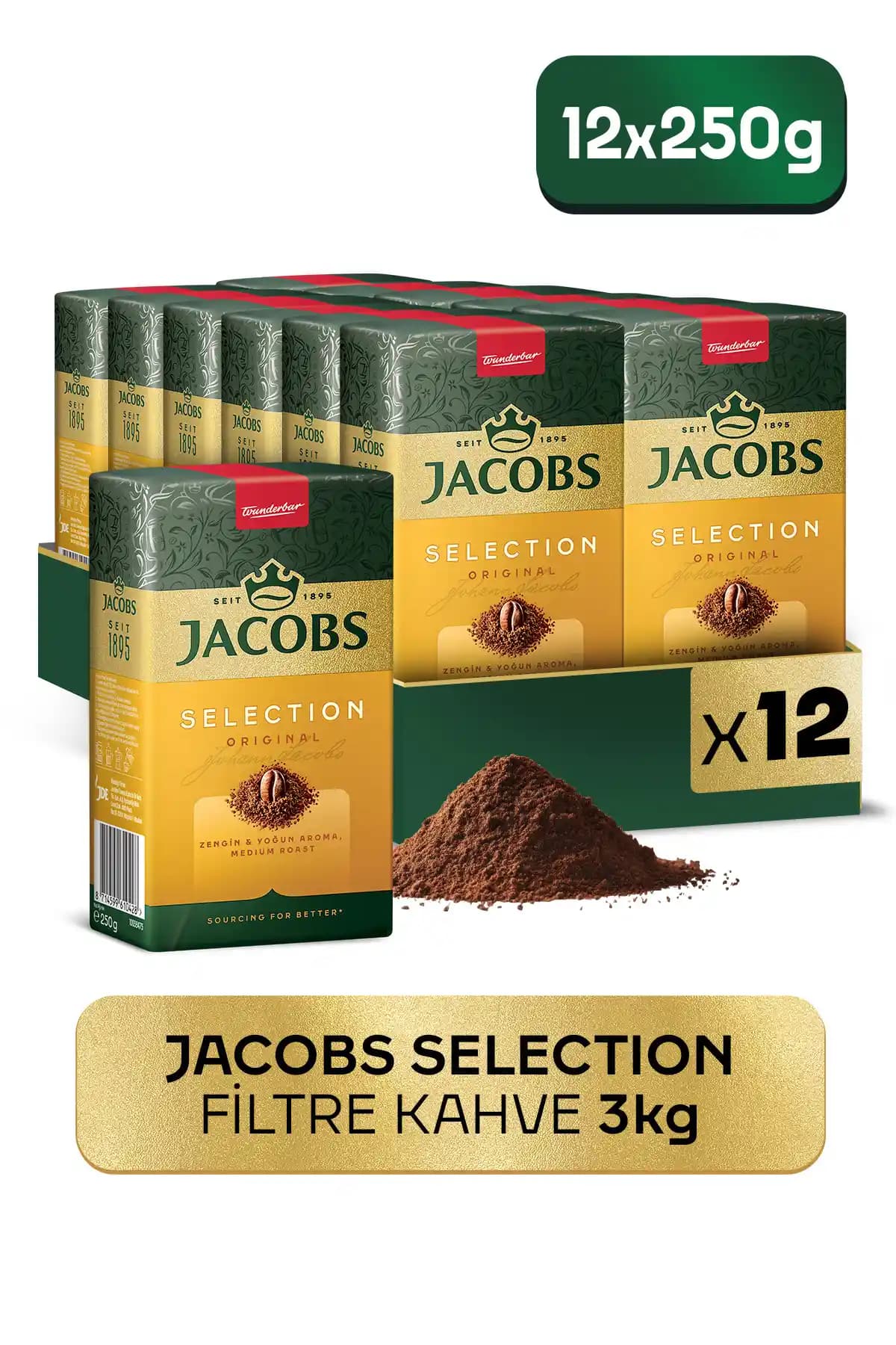 Jacobs Selection Filtre Kahve 250 Gr X 12 Adet: Dengeli Tat ve Zengin Aroma ile Kahve Keyfi