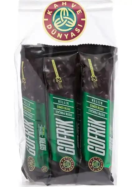 Kahve Dünyası Gofrik Bitter 8'li Antep Fıstıklı Çikolata 33 gr - Yoğun Lezzet ve Pratik Atıştırmalık