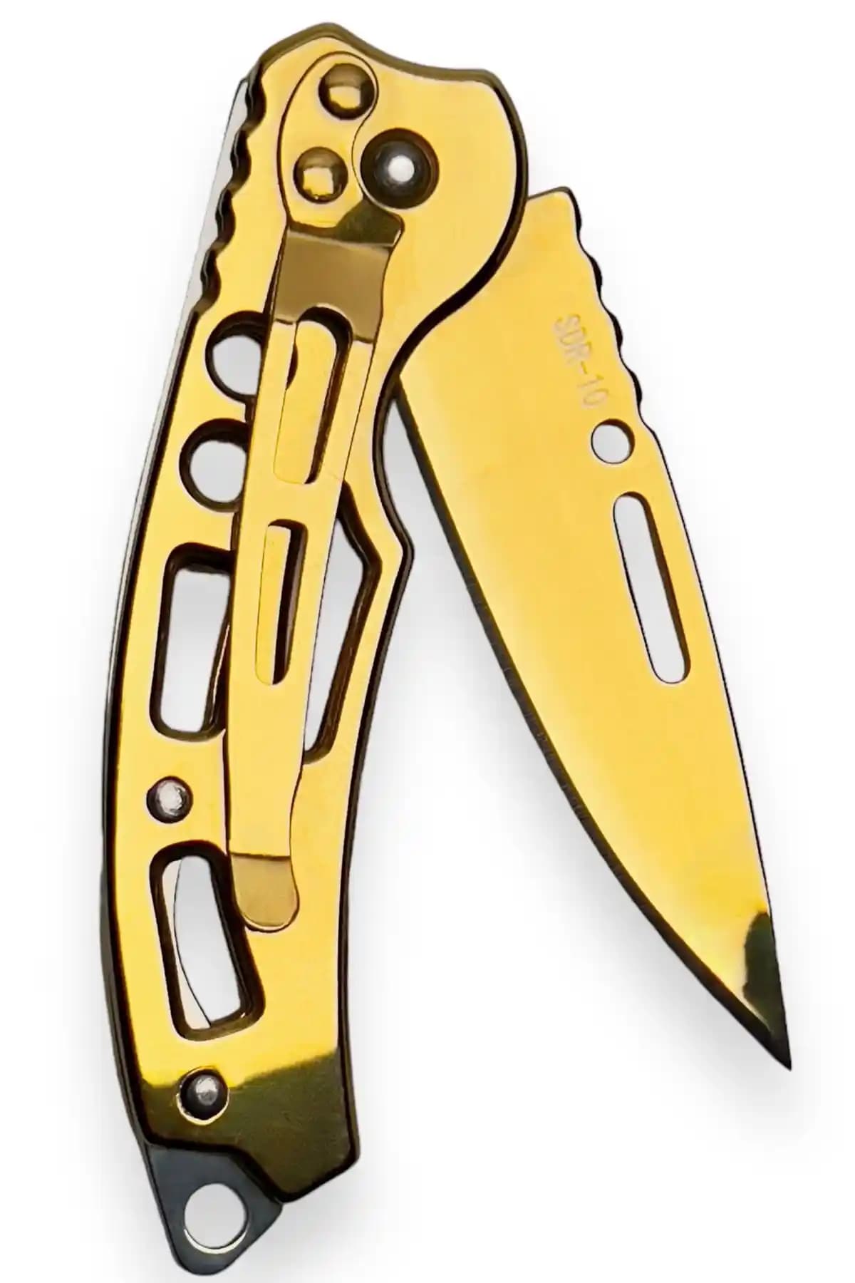 kopilininja SDR-10 Mini Gold Çakı: Şık ve Fonksiyonel Altın Renkli Paslanmaz Çelik Anahtarlık
