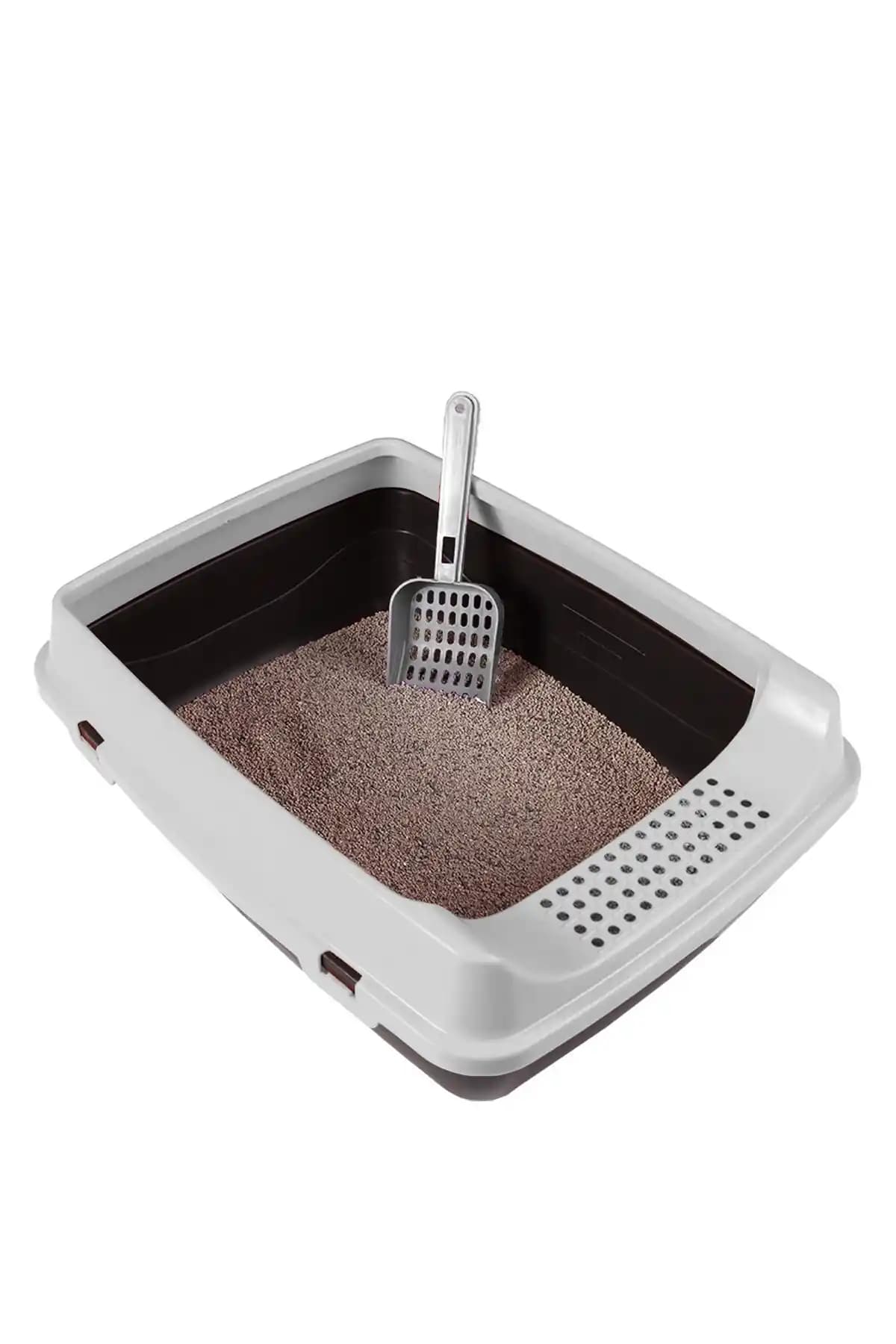 Kurtbay Şekil Kedi Açık Tuvaleti + Kürek: Konforlu ve Pratik Kullanım İçin İdeal Seçenek