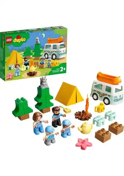 LEGO Duplo Kasabası Ailece Karavan Macerası 10946: 2-4 Yaş İçin Eğitici Kamp Oyuncak Seti