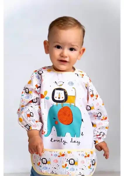 Mai Perla Lovely Day Uzun Kollu Bebek Mama Önlüğü: Konforlu ve Fonksiyonel Koruma